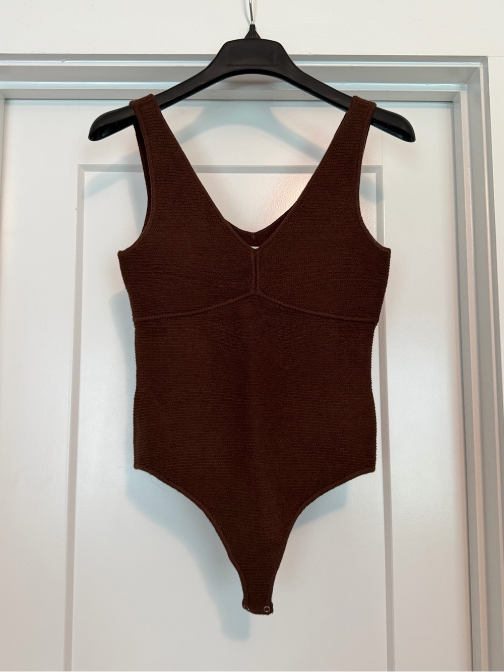 American Eagle Outfitters Dark Brown Knit Tank Bodysuit